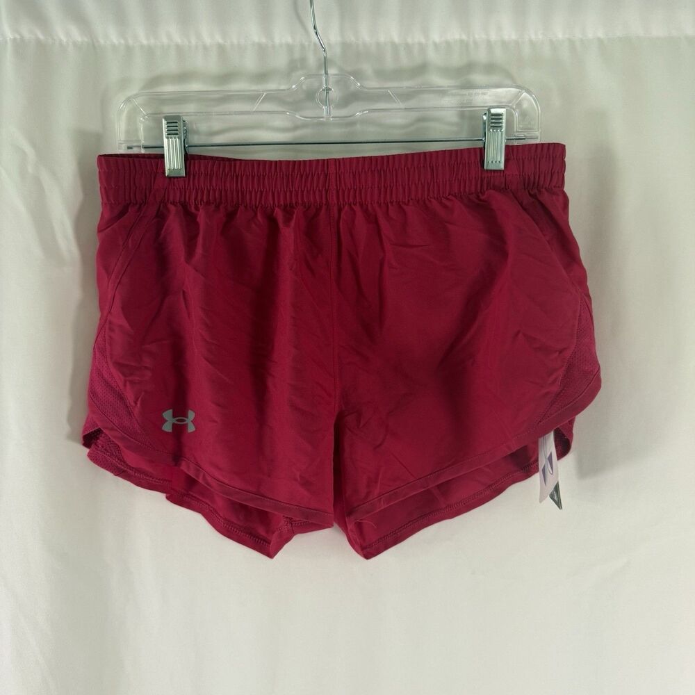 New Under Armour Athletic Shorts Youth Large Pink Lined Loosed Drawstring Pull O
